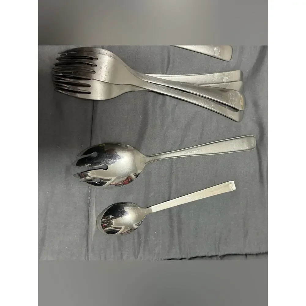 28 Pc Vintage Teardrop Flatware Set Stainless Silverware Service 7+
